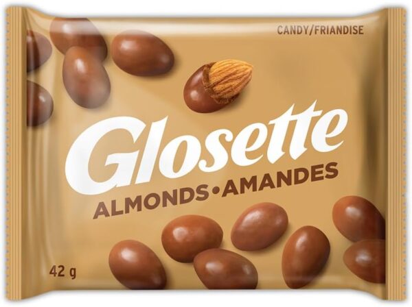 Glosette Chocolate Coating Almonds 42g Each Pack