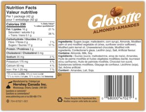 Glosette Chocolate Coating Almonds 42g Each Pack