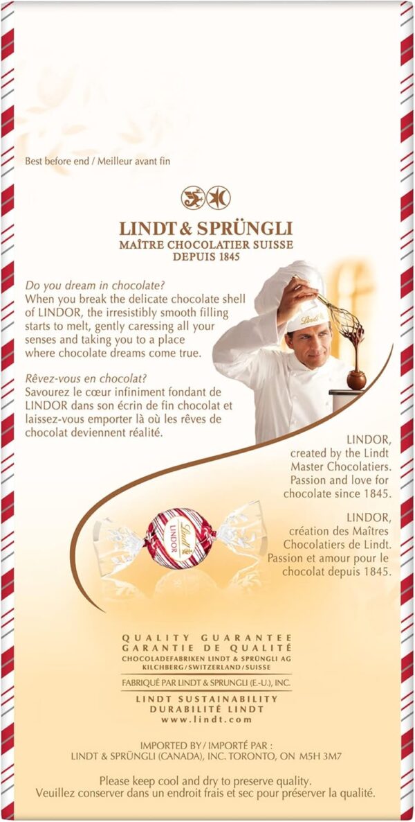 Lindt LINDOR Candy Cane White Chocolate Truffles 150g Bag