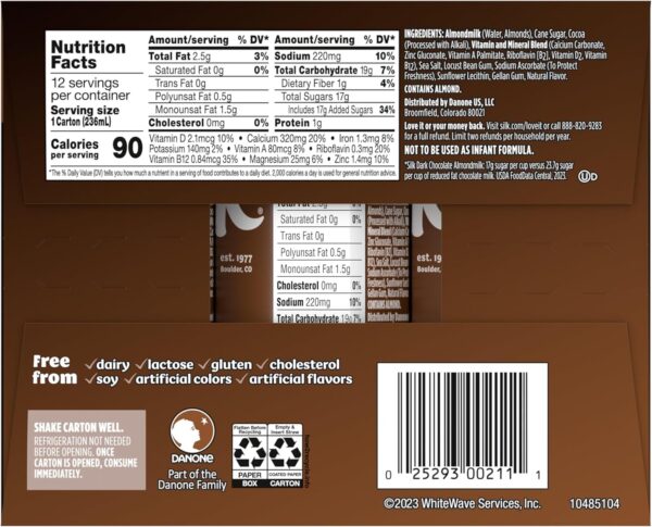 Silk Dark Chocolate Almond Milk 8 fl for Sale